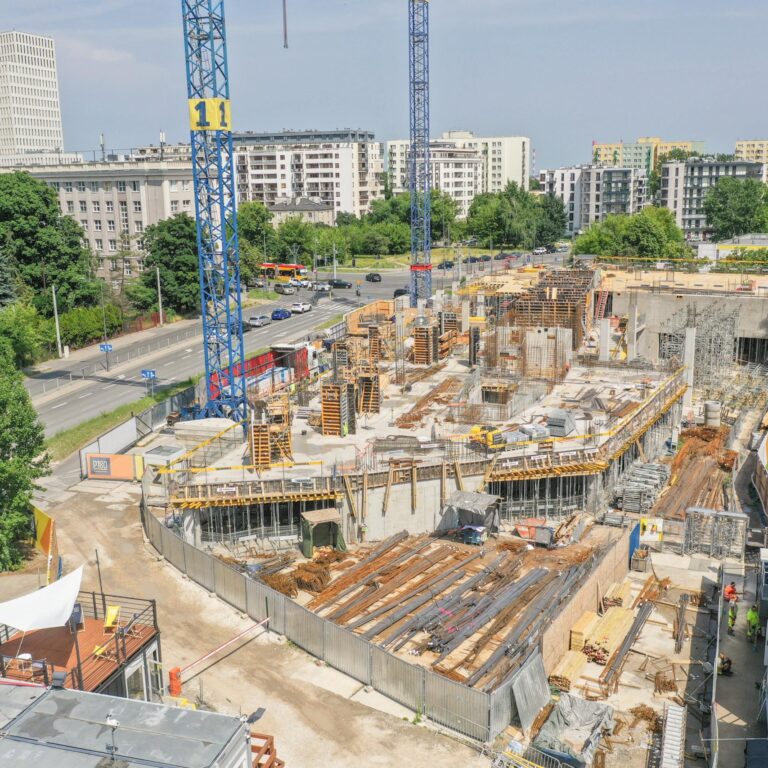 Beton o niskim śladzie węglowym na budowie P180