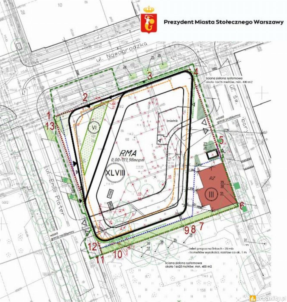 Plan nowego projektu wieżowca Roma Tower, fot. um.warszawa.pl