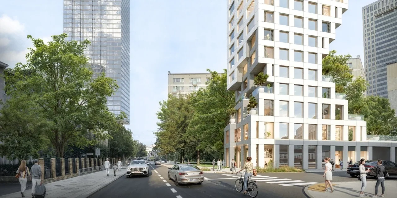 Twarda 7. Nowy 105-metrowy wieżowiec w kształcie siódemki w Warszawie