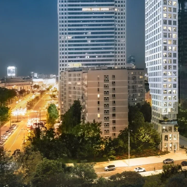 Twarda 7. Nowy 105-metrowy wieżowiec w kształcie siódemki w Warszawie