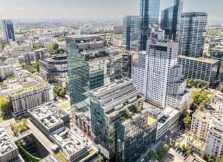 Studio A, najnowsza warszawska inwestycja Skanska, z ukończoną fasadą Studio A, najnowsza warszawska inwestycja Skanska, z ukończoną fasadą